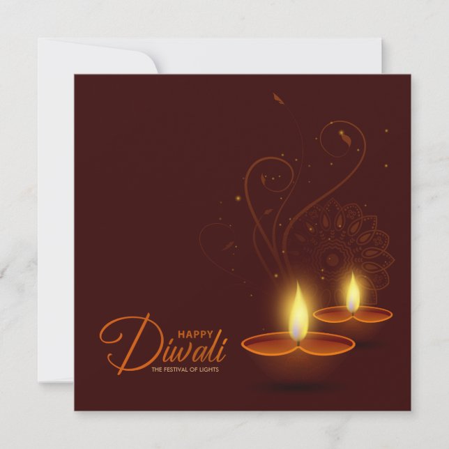 Warm lights Happy Diwali   Card (Front)