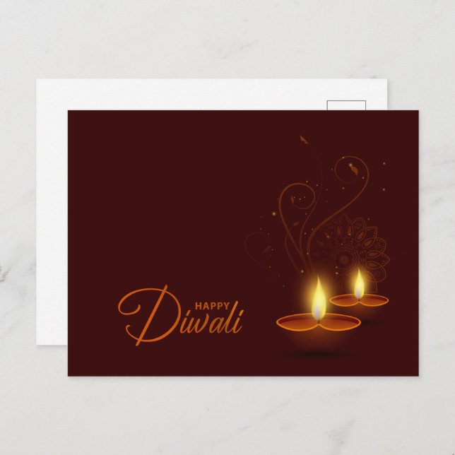 Warm Lights Happy Diwali Postcard (Front/Back)