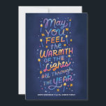 Warm Lights Holiday Card<br><div class="desc">Hand-lettered and illustrated Hanukkah card with warm wishes.</div>