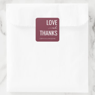 Warm Maroon Typographic Wedding Stickers