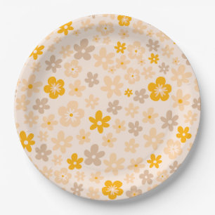 Warm Meadow Wildflower Baby Shower Paper Plate
