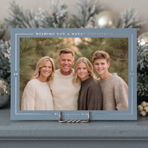 Warm Minimal Christmas Photo - Dusty Blue
