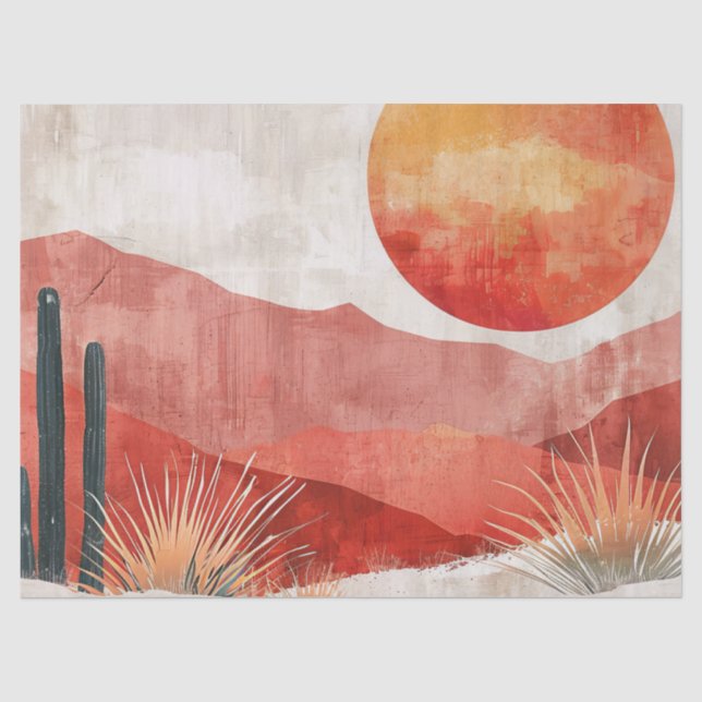 Warm Minimalist - Abstract Boho Desert Landscape Tissue Paper (Front)