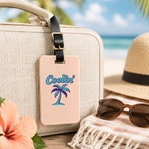 Warm Modern Peach Abstract  Luggage Tag