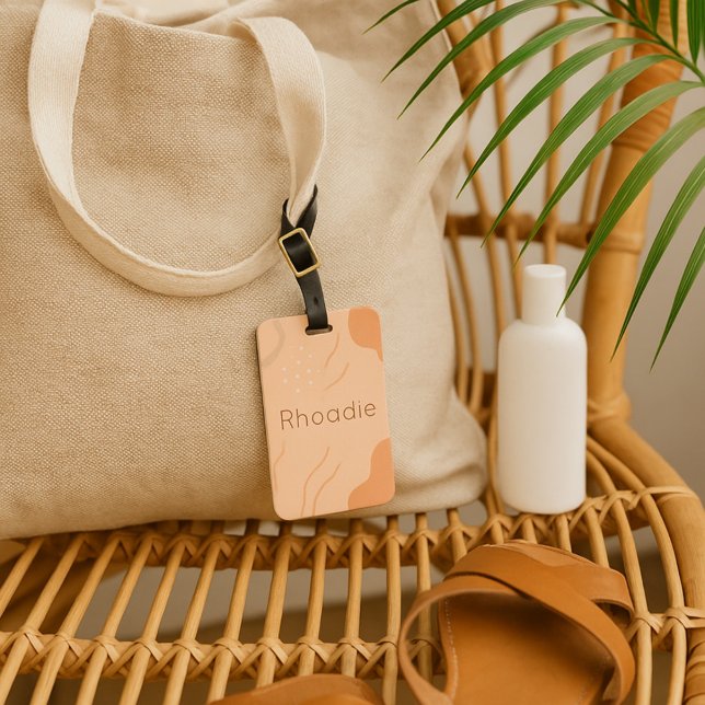 Warm Modern Peach Abstract  Luggage Tag (Creator Uploaded)