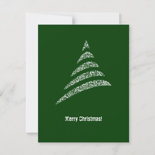 Warm Monochrome Corporate QR Code Christmas Tree Holiday Card (Front)