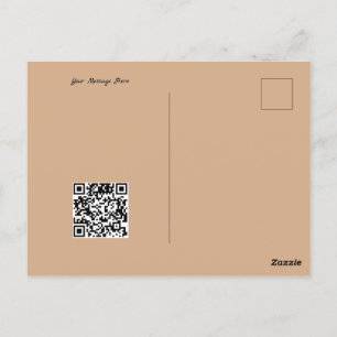 Warm Monochrome Corporate QR Code Christmas Tree Postcard
