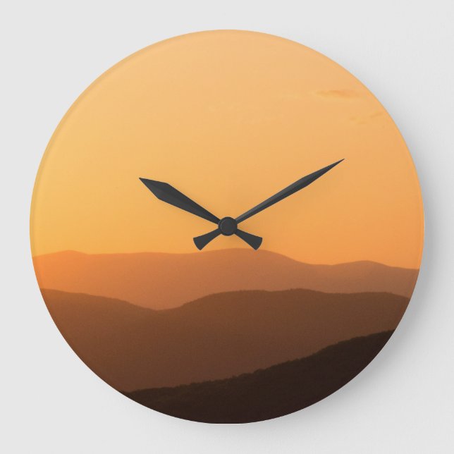 Warm Mountain Sunset Large Clock (Front)