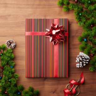 Warm Multicolor - Trendy Style - Stripe Pattern  Wrapping Paper