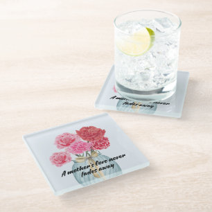 Warm Mum's Love With Carnation Coaster