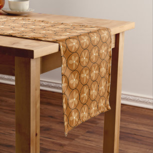 Warm Mustard Floral Tile Aesthetic Table Runner