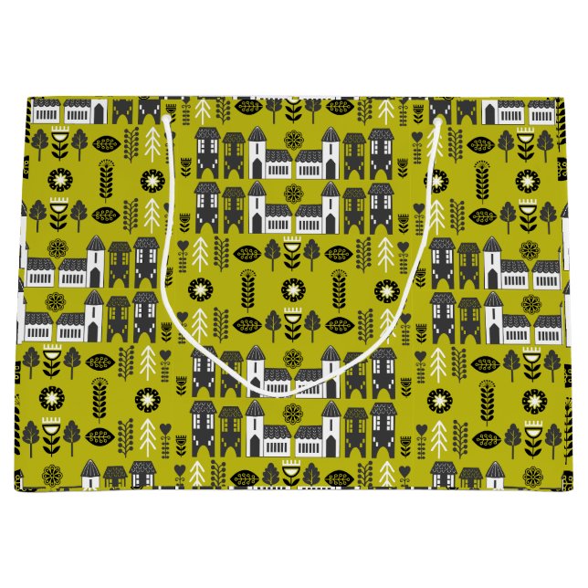 Warm Mustard Scandi Home Decor Large Gift Bag (Front)
