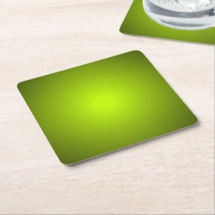Warm Natural Greens Square Paper Coaster