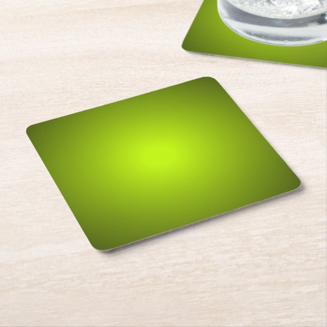 Warm Natural Greens Square Paper Coaster (Angled)