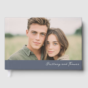 Warm Navy Intimate Photo Guest Book