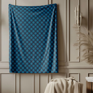 Warm Navy Plaid Blanket Traditional Tartan Look