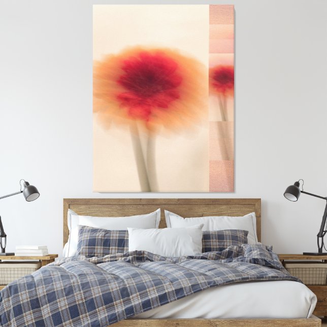 Warm Neutral Abstract Floral Wall Decor (Insitu(Bedroom))