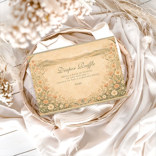 Warm Neutral Desert Botanicals Diapper Raffle  Enclosure Card (Creator Uploaded)