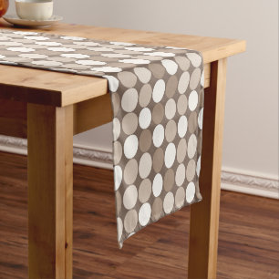 Warm Neutral Earth Geometric Circles  Short Table Runner