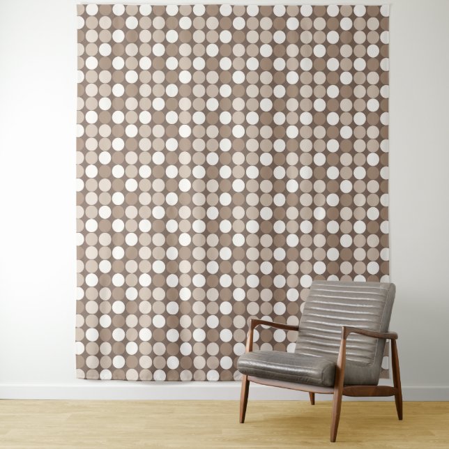 Warm Neutral Earth Geometric Circles  Tapestry (In Situ)