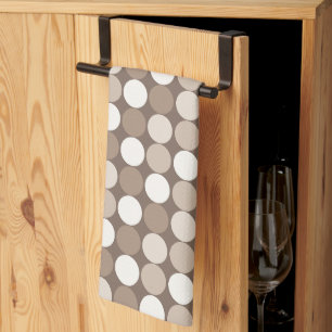 Warm Neutral Earth Geometric Circles Tea Towel