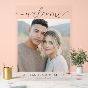 Warm Neutral Elegant Photo Acrylic Sign