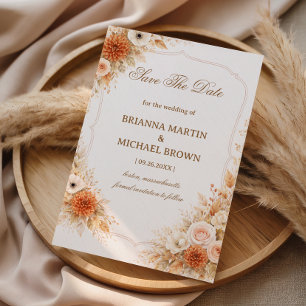 Warm Neutral Floral Announcement