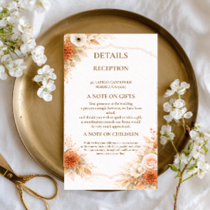 Warm Neutral Floral Information Enclosure Card