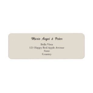 Warm Neutral Lettering Wedding Return Address
