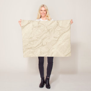 Warm Neutral Marble Refined Contemporary Look Fleece Blanket