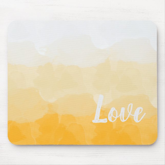Warm Ombre Love Script Art Mouse Pad (Front)