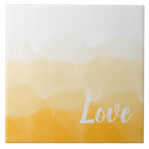 Warm Ombre Love Script Art Tile