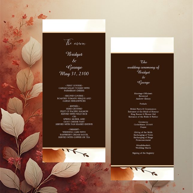 Warm Orange Botanical Elegance Programme (Creator Uploaded)