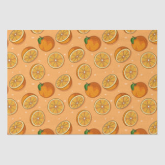 Warm Orange Citrus Fruit Seamless Pattern Tissue Paper