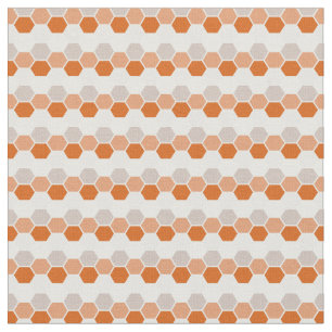 Warm Orange Geometric Hex Hexagram Fabric