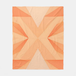 Warm Orange Geometric Starburst Abstract Fleece Blanket
