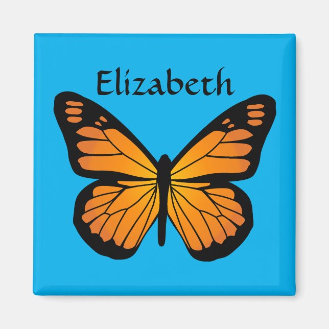 Warm Orange Glow Butterfly Magnet (Front)