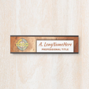 Warm Orange Modern Nameplate Professional Office
