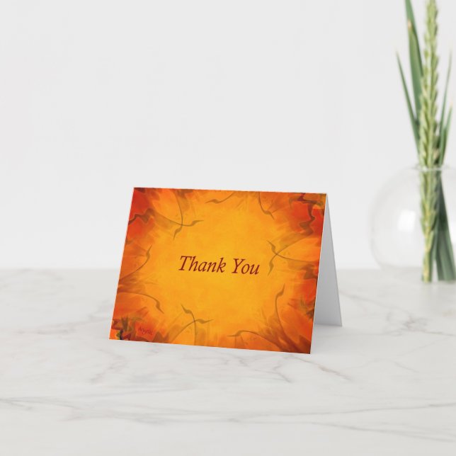 Warm Orange Tangerine Flair Thank You Card ©AH2008 (Front)