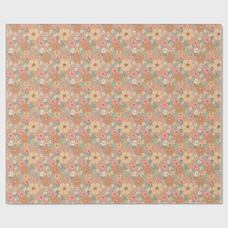 Warm Pastel Floral Pattern with Vintage Charm Wrapping Paper