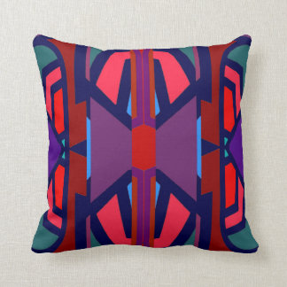 Warm Patch on Coral/Blue/Purple/Teal/Red Cushion