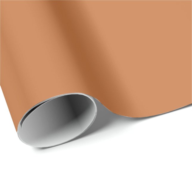 Warm Peach Caramel Solid Colour Print, Neutral Wrapping Paper (Roll Corner)