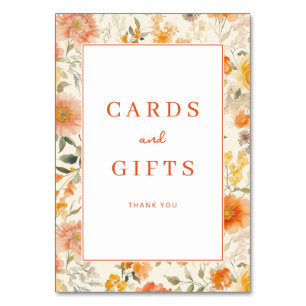 Warm Peach Floral Botanical Table Number