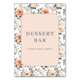 Warm Peach Floral Vintage Border Table Number