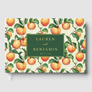 Warm Peach Illustration Wedding Invitation Guest Book