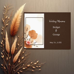 Warm Peach Watercolor Flowers Guest Book