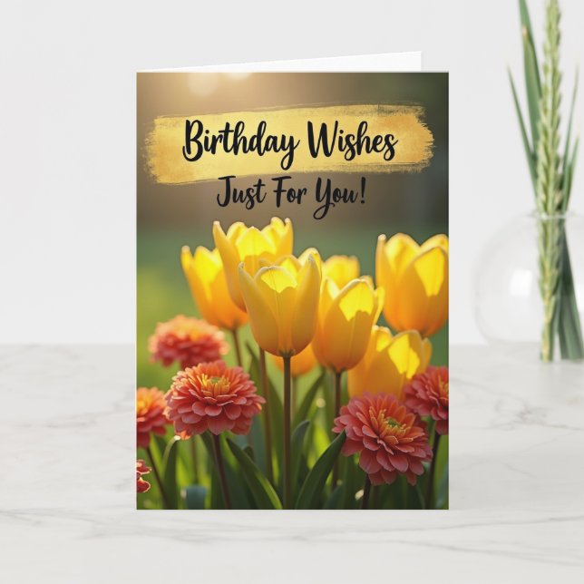 Warm Petals Birthday Card (Front)