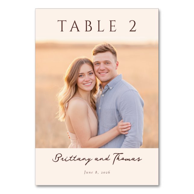 Warm Photo Table Number (Front)