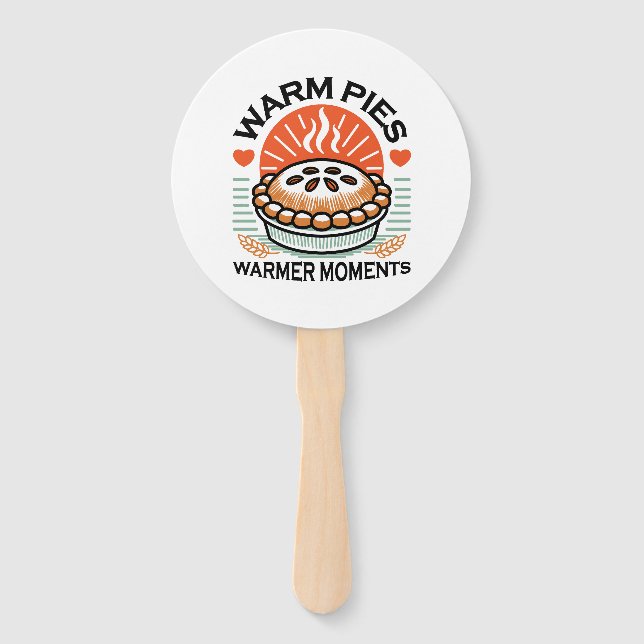 Warm Pies Warmer Moments – Cosy Autumn Design Hand Fan (Front)