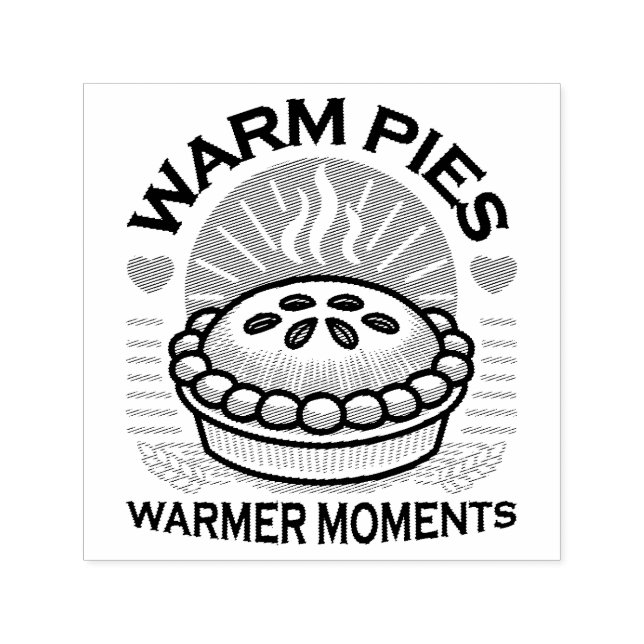 Warm Pies Warmer Moments – Cosy Autumn Design Self-inking Stamp (Design)